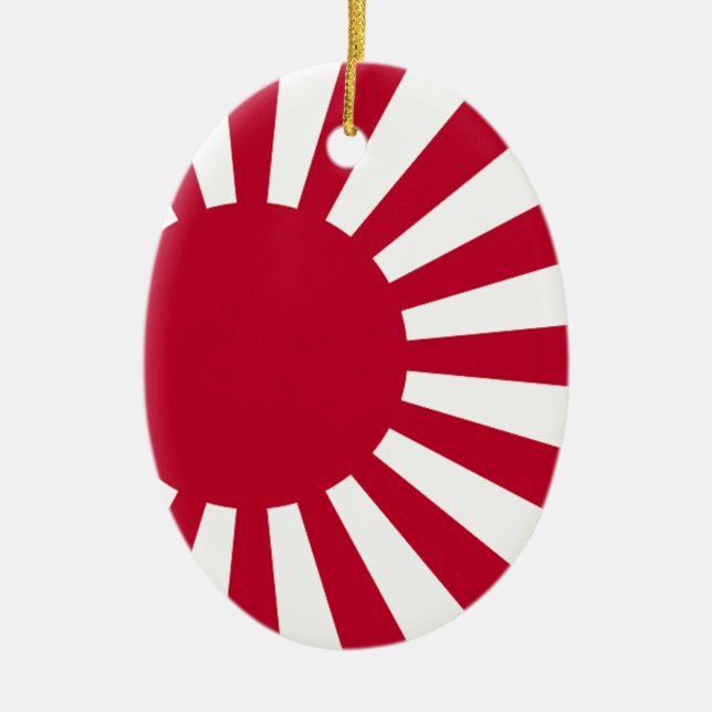 Sjö- Ensign av Japan - japansk resningsolflagga Julgransprydnad Keramik (Framsidan)