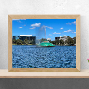 Sjö Eola Fontän Orlando Florida Poster