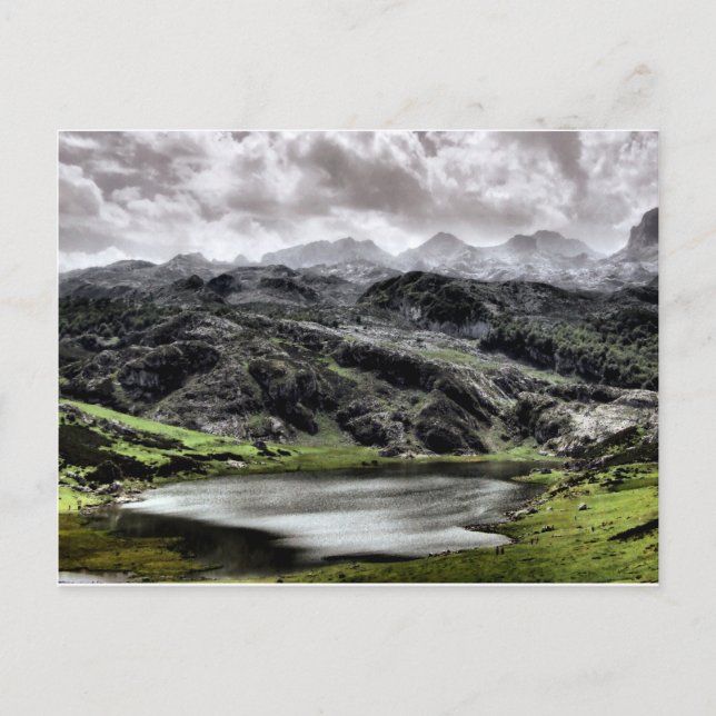 Sjö Ercina i Asturien, Spanien Vykort (Framsida)