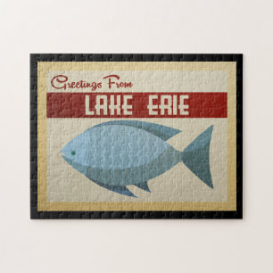 Sjö Erie Blue Fish Vintage resor Pussel