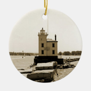 Sjö Erie Lighthouse Julgransprydnad Keramik