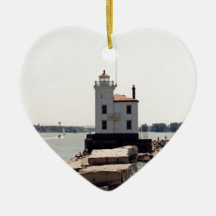 Sjö Erie Lighthouse Julgransprydnad Keramik