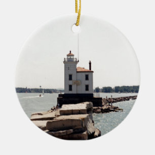 Sjö Erie Lighthouse Julgransprydnad Keramik