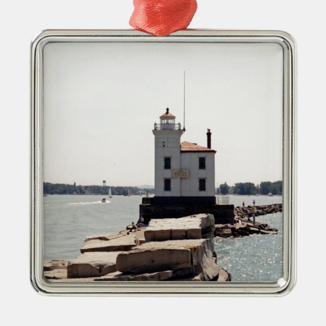 Sjö Erie Lighthouse Julgransprydnad Metall (Framsidan)