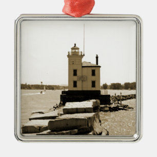 Sjö Erie Lighthouse Julgransprydnad Metall