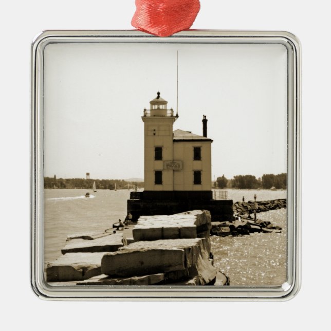 Sjö Erie Lighthouse Julgransprydnad Metall (Framsidan)