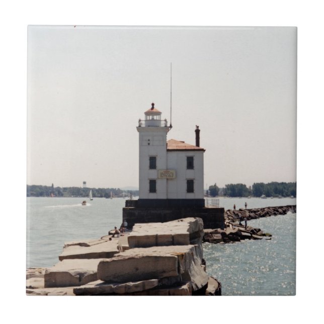 Sjö Erie Lighthouse Kakelplatta (Framsidan)