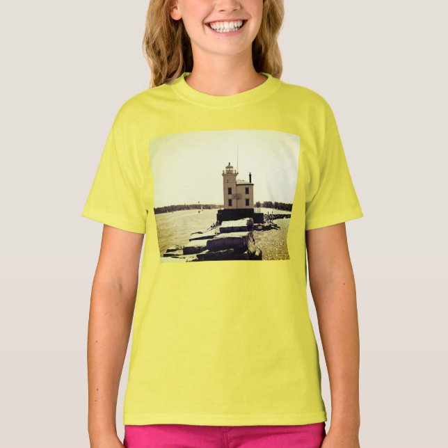 Sjö Erie Lighthouse T Shirt (Framsida)