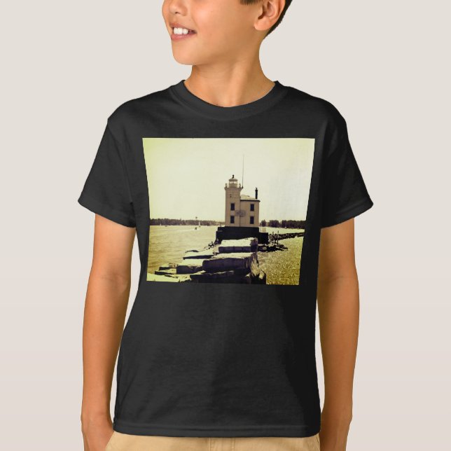 Sjö Erie Lighthouse T Shirt (Framsida)