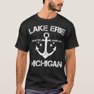 SJÖ ERIE MICHIGAN Funny Fishing Camping Sommar Gi T Shirt
