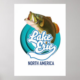 Sjö Erie North America logotyp Poster
