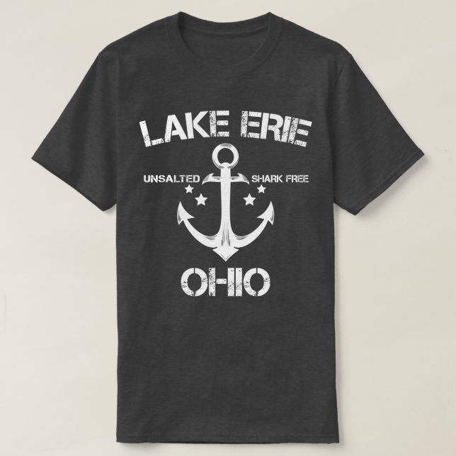 SJÖ ERIE OHIO Funny Fishing Camping Summer Gift T Shirt (Design framsida)