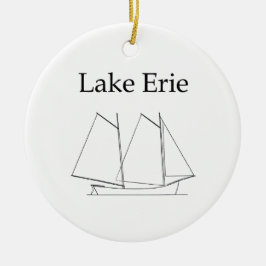 Sjö Erie Sailboat Julgransprydnad Keramik
