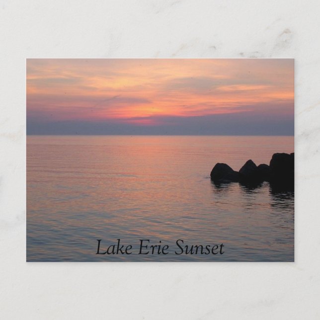 Sjö Erie Sunset Vykort (Framsida)