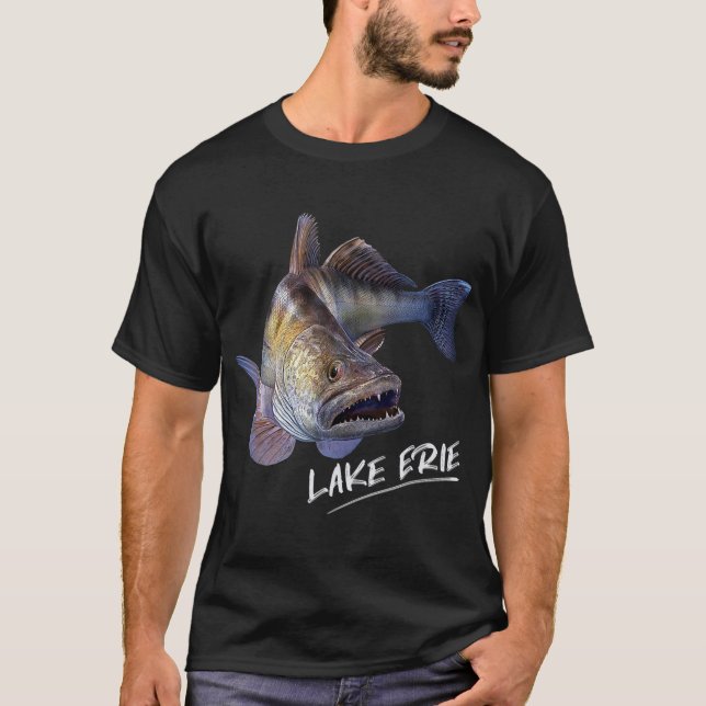 Sjö Erie Walleye Fisherman T-Shirt (Framsida)
