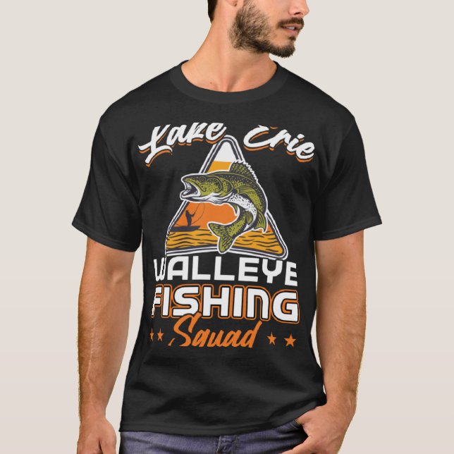 Sjö Erie Walleye Fishing Squad T Shirt (Framsida)