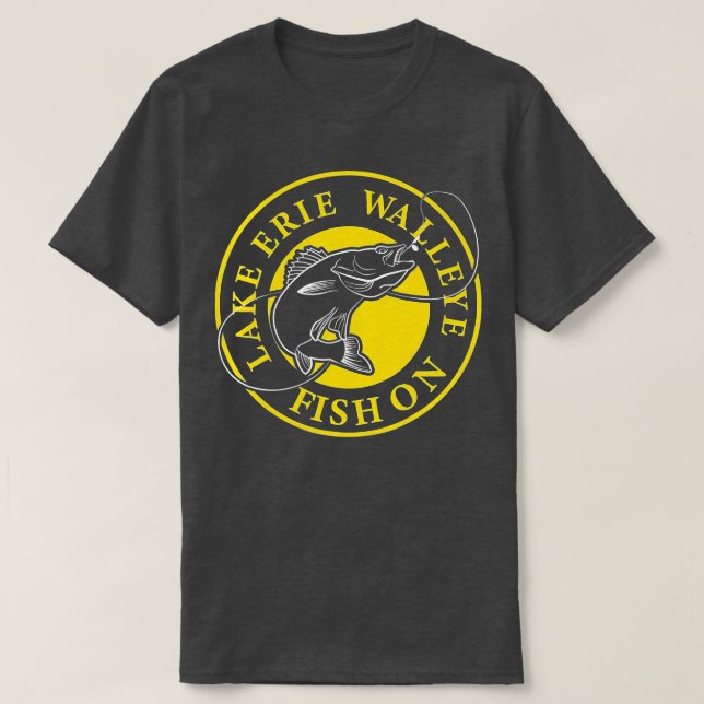 Sjö Erie Walleye-fisk på T Shirt (Design framsida)