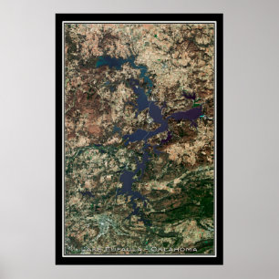 Sjö Eufaula Oklahoma Satellite Poster Karta