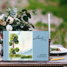 Sjö Evergreen Watercolor Destination Wedding Gästböcker