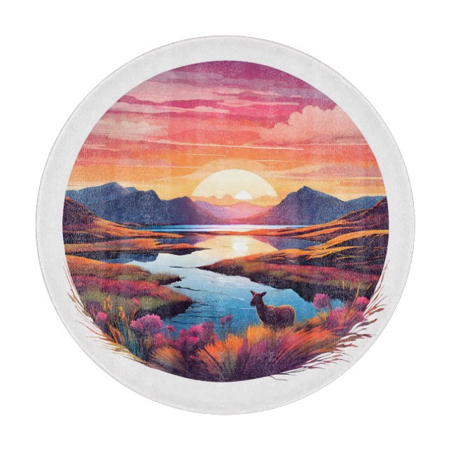 Sjö Ewe Sunset i Skottland (Framsidan)