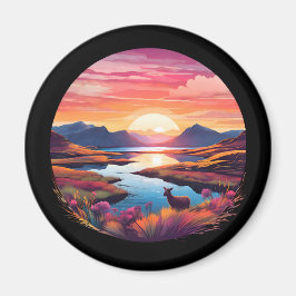 Sjö Ewe Sunset i Skottland Magnet