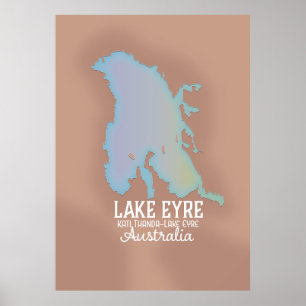 Sjö Eyre Australia karta poster