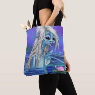 Sjö Fairy och Vatten Lilies Tote Bag Fantasy Tygkasse