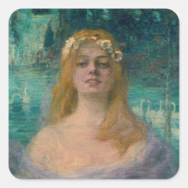 Sjö Fairy Princess (av Kimon Loghi) Fyrkantigt Klistermärke