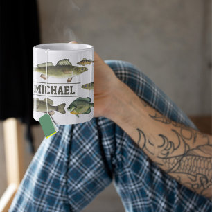 Sjö Fish Up North Cute Fisherman Personlig Kaffemugg