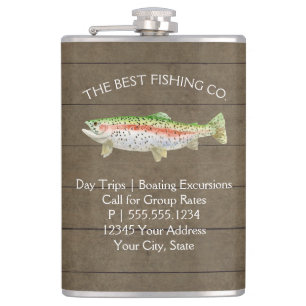 Sjö Fishing Business Rainbow Rustic Wood Fickplunta