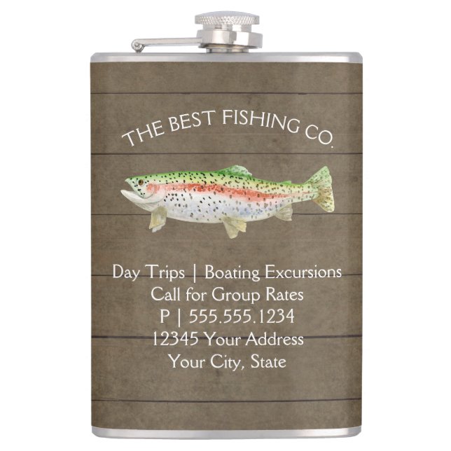 Sjö Fishing Business Rainbow Rustic Wood Fickplunta (Framsidan)