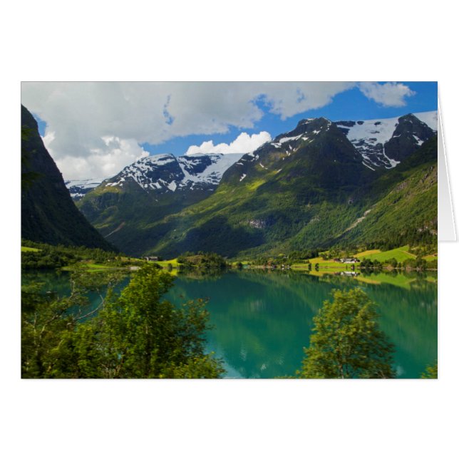 Sjö Floen naturskön, Norge Hälsningskort (Framsidan Horizontal)