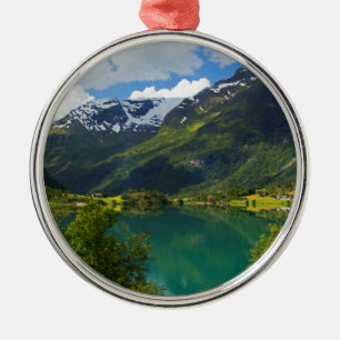 Sjö Floen naturskön, Norge Julgransprydnad Metall