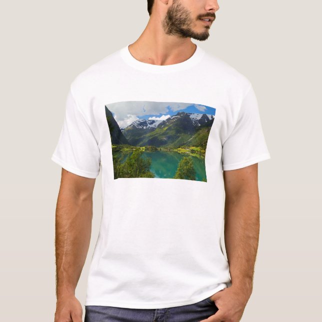 Sjö Floen scenic, Norge Tee Shirt (Framsida)
