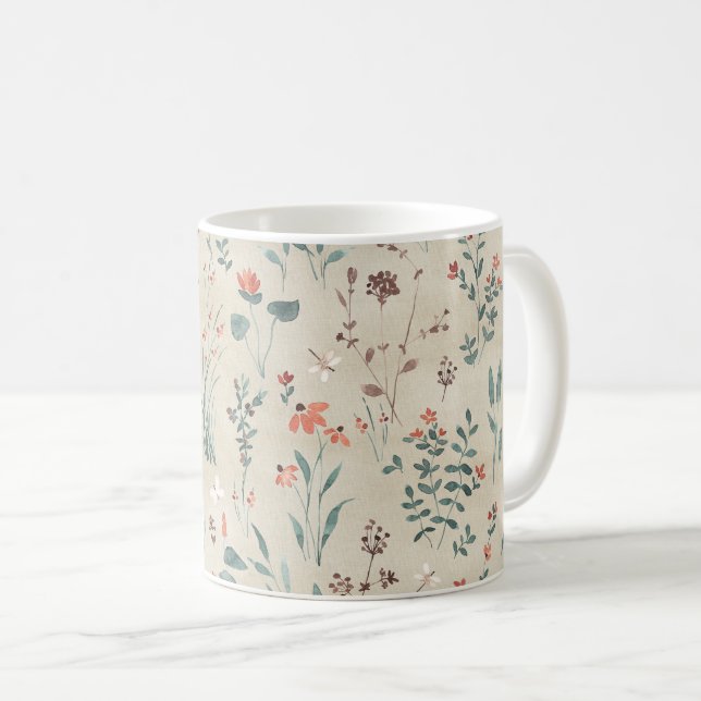 Sjö flora, sjöfärgad bläckfisk kaffemugg (Framsida höger)