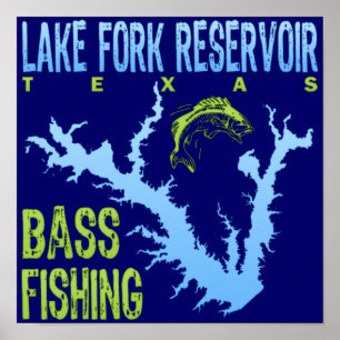 Sjö Fork Reservoir, Texas Bass Fishing Poster