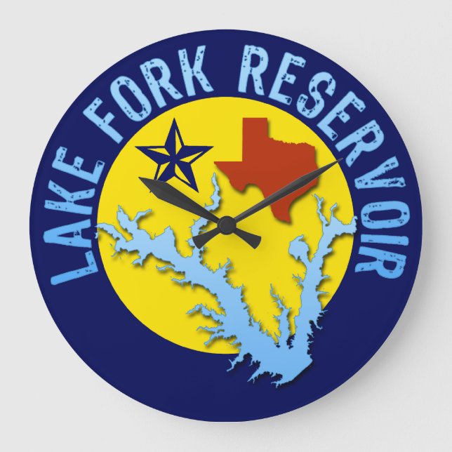 Sjö Fork Reservoir, Texas Bass Fishing Stor Klocka (Framsida)