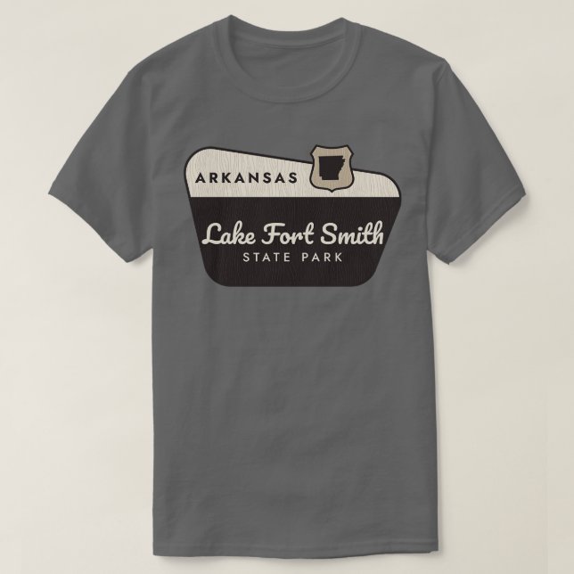 Sjö Fort Smith State Park Arkansas Välkomstskylt T Shirt (Design framsida)