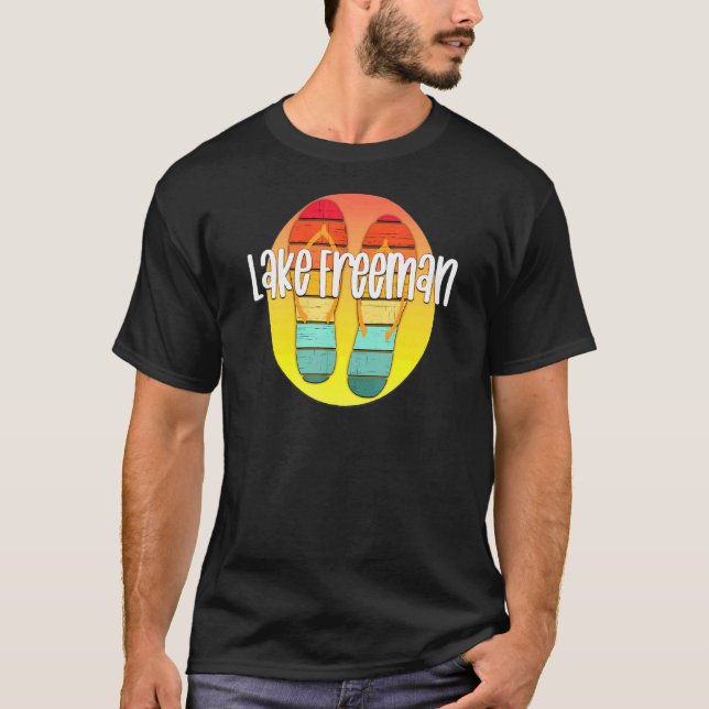 Sjö Freeman Indiana Retro Flipflop Sunset Graphic T Shirt (Framsida)