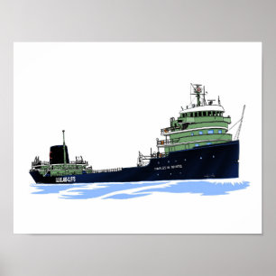 Sjö freighter Charles White Cliffs Poster
