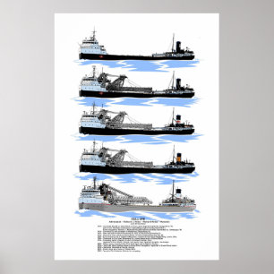 Sjö Freighter Manistee-historik Poster
