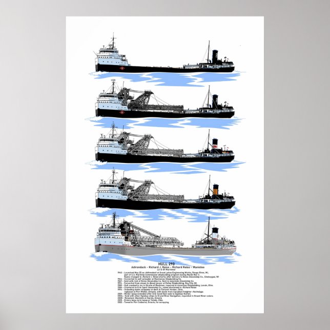 Sjö Freighter Manistee-historik Poster (Framsidan)