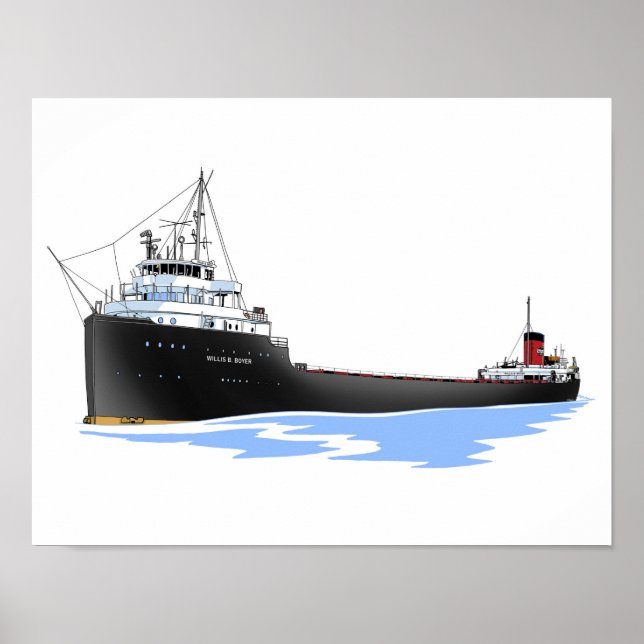 Sjö freighter Willis B. Boyer Republic Steel Poster (Framsidan)