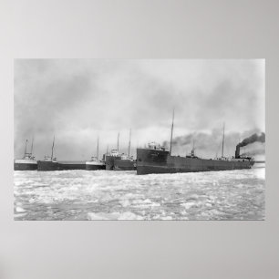 Sjö Freighters in Winter Poster