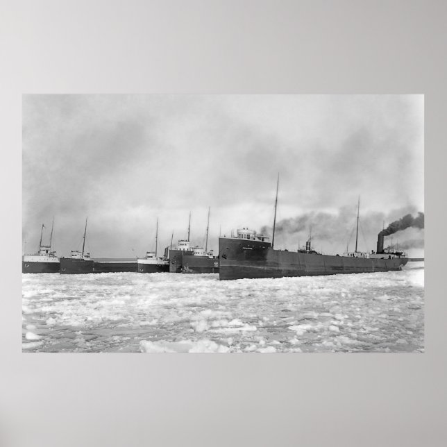Sjö Freighters in Winter Poster (Framsidan)