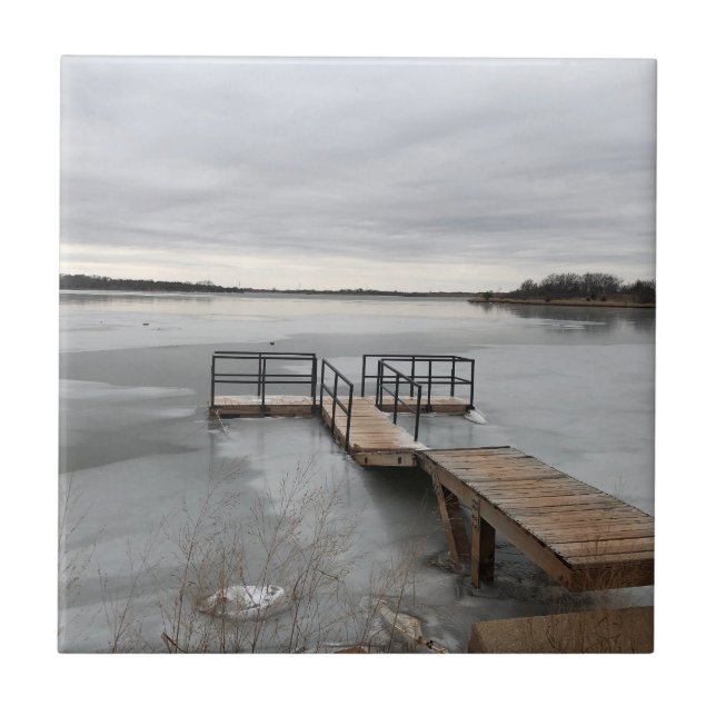 Sjö, fryst, med hamn kakelplatta (Framsidan)