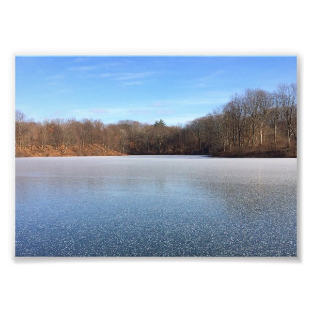 sjö fryst som stjärnor fototryck (Framsidan)