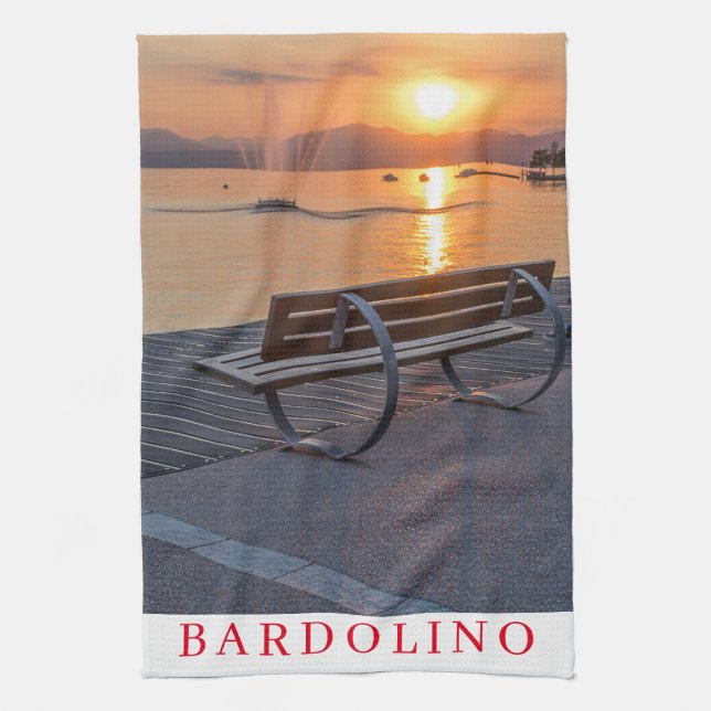 Sjö Garda Bardolino sunset tea towel Kökshandduk (Vertikal)