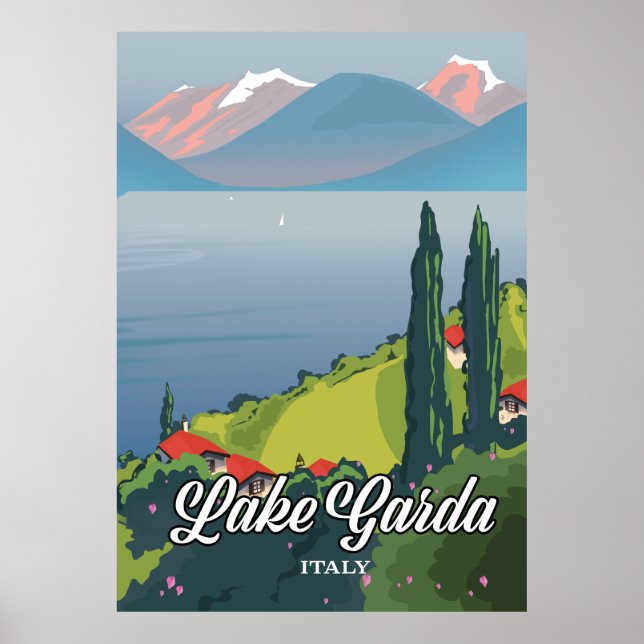 Sjö Garda Italien Resa affisch (Framsidan)