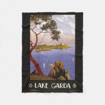 Sjö Garda Italien vintage resor fleece filte